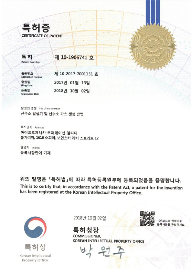 Korea patent